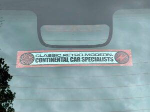 Car window sticker – Classic.Retro.Modern. Continental Car Specialists - C - (UK Only)