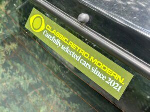 Car window sticker – Classic.Retro.Modern. Carefully Selected Cars Since 2021 - B - (UK Only)